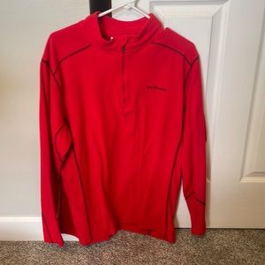 Men’s Red Columbia 1/4 Zip Fleece Pullover